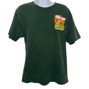 Dead Frog Vintage T Shirt Size XL Green Short Sleeve Front Back Graphic 1998